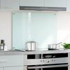 vidaXL Kitchen Backsplash White 80 x 60 cm Tempered Glass