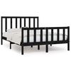vidaXL Bed Frame without Mattress Black 135x190 cm Double Solid Wood