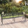 vidaXL Twin Garden Bench 246 cm Black Steel