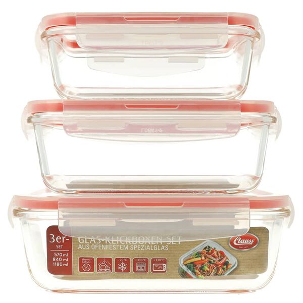 Clauss 3-Piece Food Container Set Glass