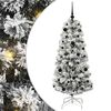 vidaXL Artificial Hinged Christmas Tree Green and White 150 cm