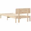 vidaXL Bed Frame with Headboard Natural 90 x 200 cm Solid Pine Wood