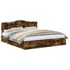 vidaXL Storage Bed with Drawer Smoked Oak 200 x 200 cm Engineered Wood