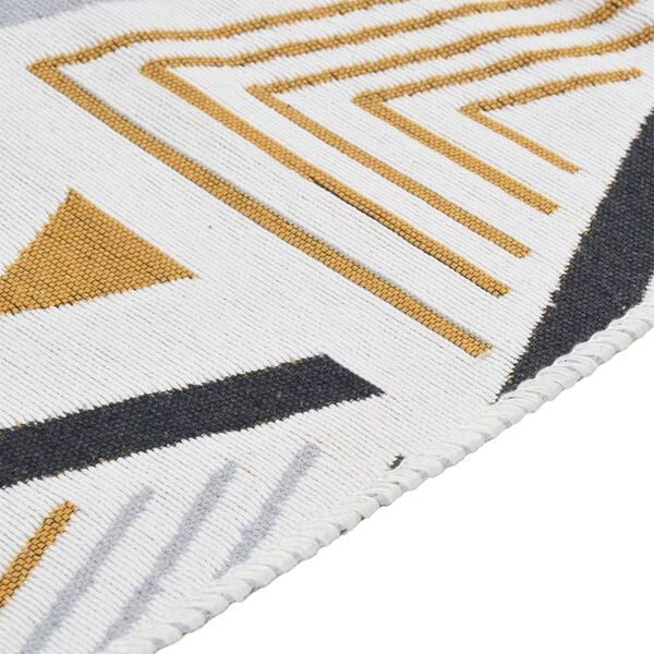vidaXL Rug Yellow and Grey 100x300 cm Cotton