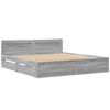 vidaXL Bed Frame with Headboard without Mattress Grey Sonoma 200x200 cm