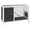 vidaXL Rabbit Hutch Grey 103x44x69.5 cm Solid Wood Pine