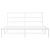 vidaXL Metal Bed Frame without Mattress with Headboard White 160x200cm
