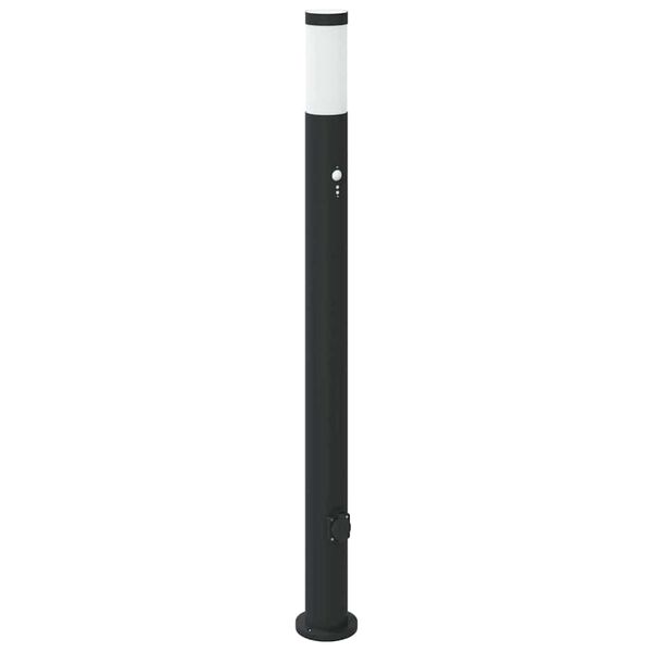 vidaXL Bollard Lights with Sensor&Outlet 3pcs 110 cm Stainless Steel IP44