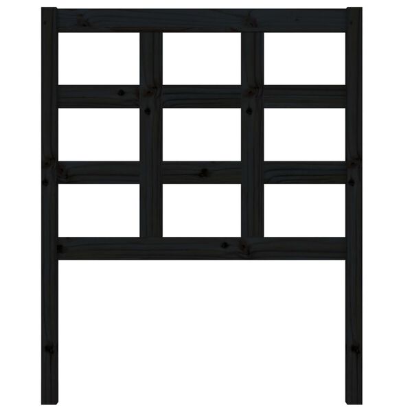 vidaXL Bed Headboard Black 80.5x4x100 cm Solid Wood Pine