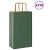 vidaXL Paper Bags 250 pcs with Handles Green 21x11x36 cm
