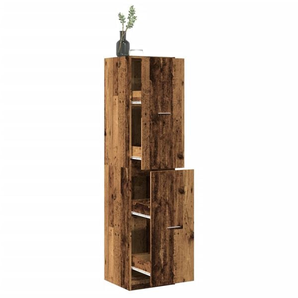 vidaXL Apothecary Cabinet Old Wood 40x41x174.5 cm Engineered Wood