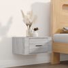 vidaXL Wall-mounted Bedside Cabinet Grey Sonoma 50x36x25 cm
