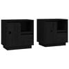 vidaXL Bedside Cabinets 2 pcs Black 50x34x50 cm Solid Wood Pine
