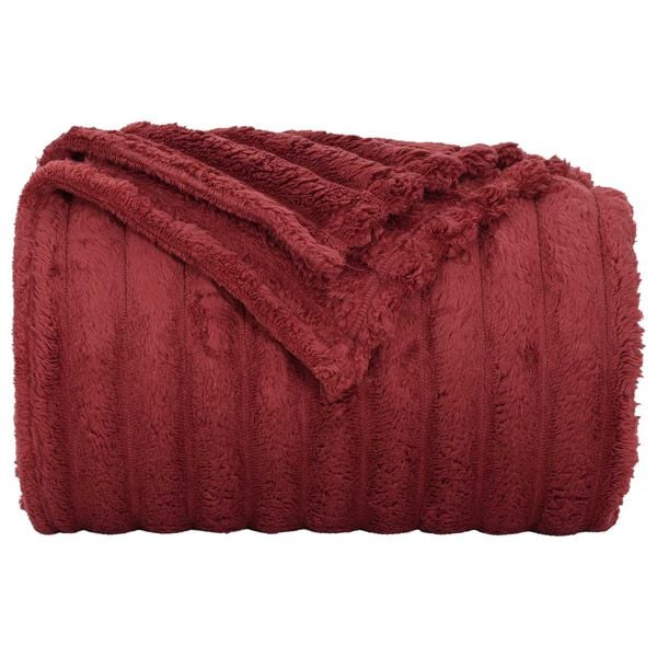 vidaXL Throw Blanket Bordeaux Red 200 x 150 cm Fleece