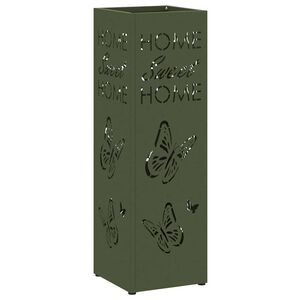 vidaXL Umbrella Stand with Storage Olive 15.5 x 15.5 x 49 cm Metal