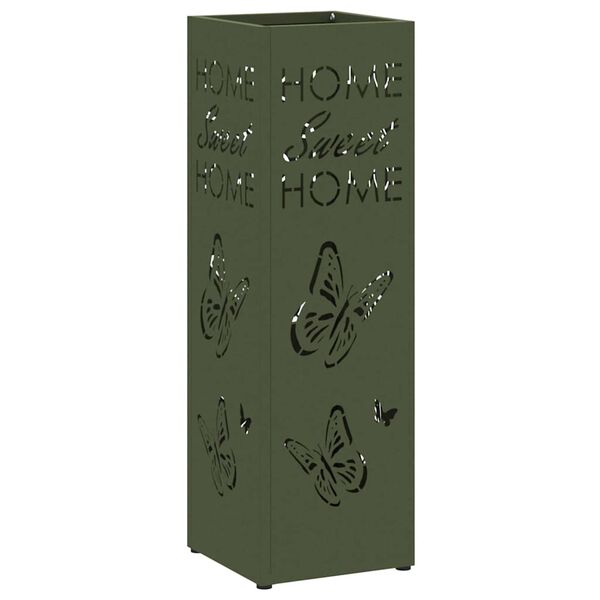 vidaXL Umbrella Stand Olive 15.5 x 15.5 x 49 cm Steel