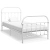 vidaXL Bed Frame without Mattress White Metal 100x200 cm