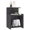 vidaXL Bed Cabinet High Gloss Grey 40x35x60 cm Engineered Wood