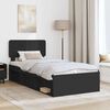 vidaXL Bed Frame with Headboard Black 100 x 200 cm Solid Pine Wood
