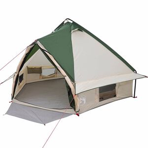 vidaXL Teepee Tent 4-Person Green and Grey 388 x 320 x 169 cm