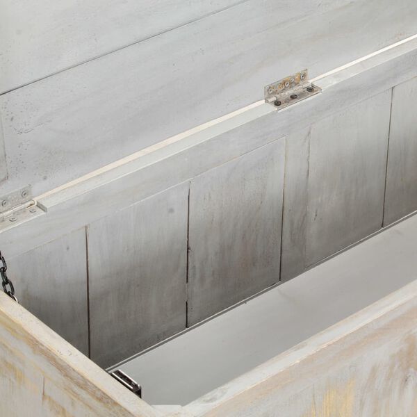 vidaXL Storage Box Grey 100x38x45 cm Solid Mango Wood