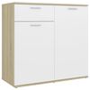 vidaXL Sideboard White and Sonoma Oak 80x36x75 cm Engineered Wood
