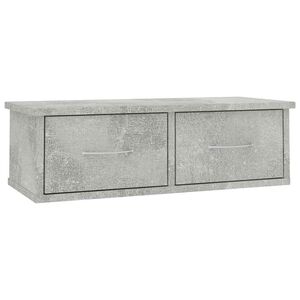 vidaXL Wall-mounted Drawer Shelf Concrete Grey 60x26x18,5 cm Engineered Wood