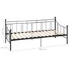 vidaXL DayBed Frame without Mattress Black Metal 90x200 cm
