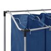 vidaXL Laundry Sorter with 4 Bags Blue Steel