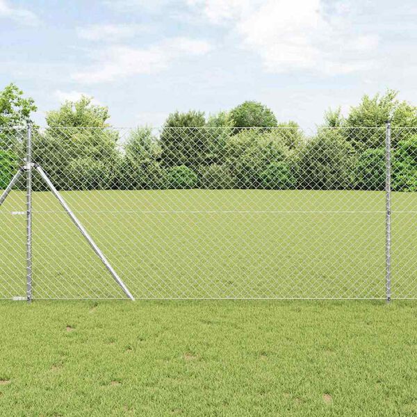 vidaXL Fence Post Silver 10 x 1.4 m (40 x 40 mm mesh) Steel