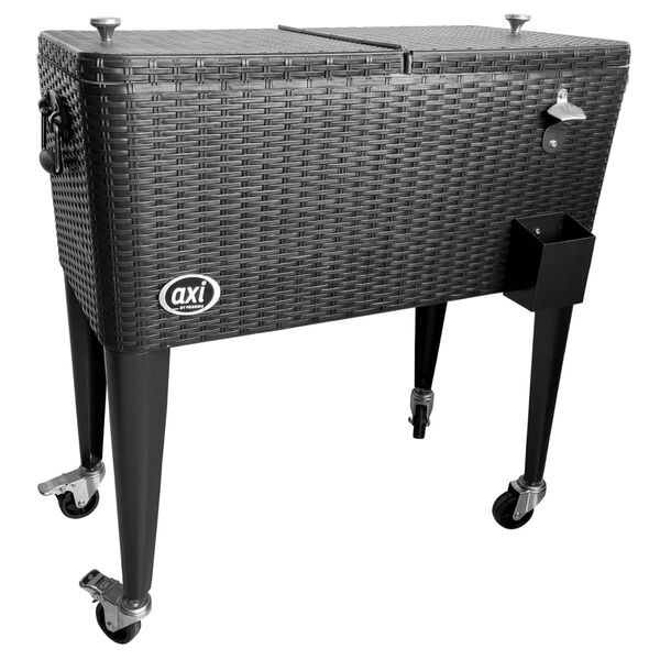 AXI Retro Cooler Wicker Look 76 L Black