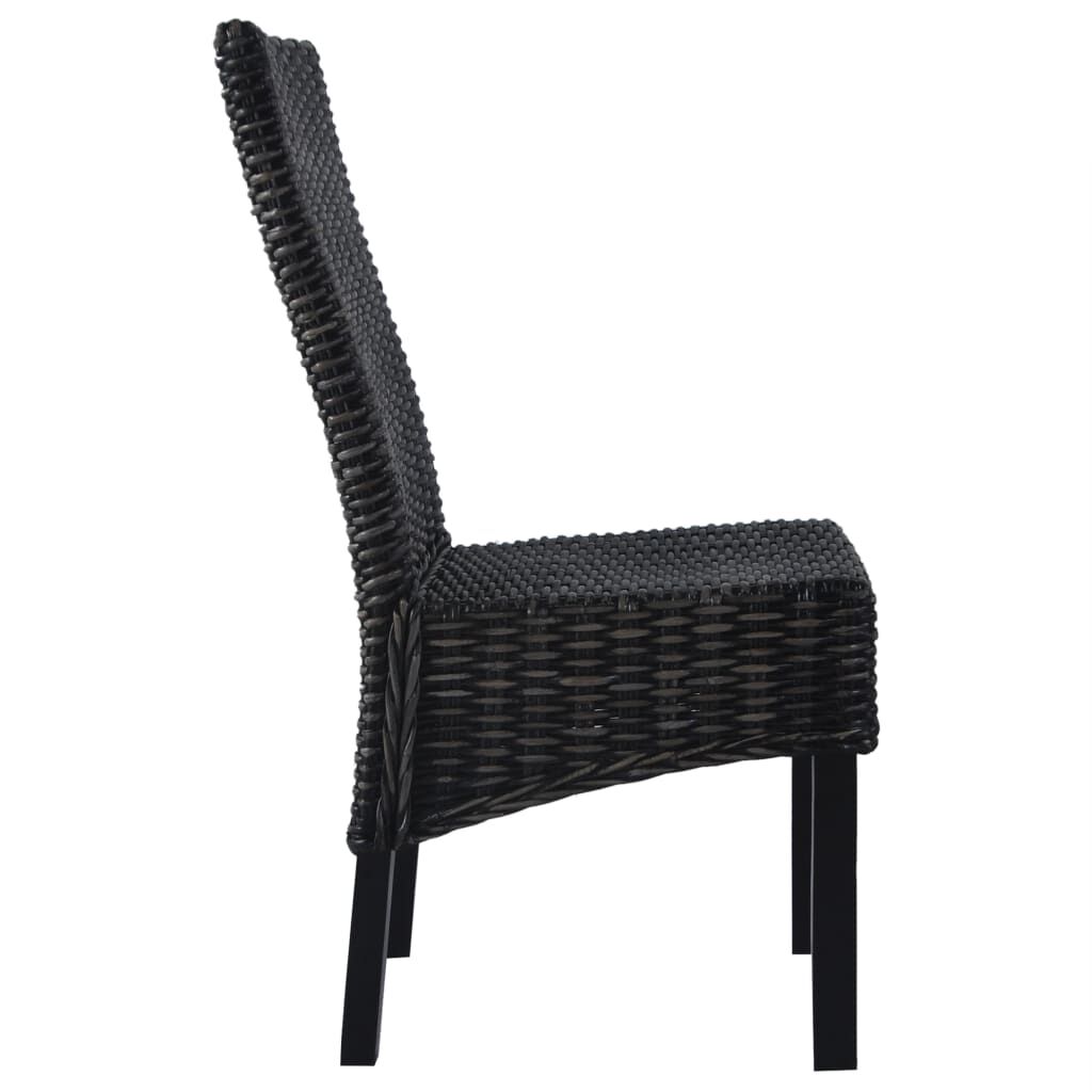 Black wicker shop dining chairs outdoor