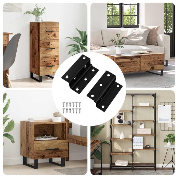 vidaXL Hinge 2 pcs Black 38 x 17 x 60 mm Iron