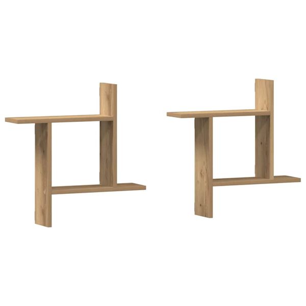 vidaXL Wall Shelves 2 pcs Artisian Oak 50x12x50 cm Engineered Wood