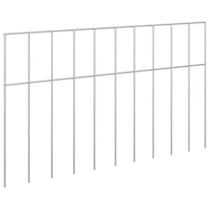 vidaXL Garden Fence Panel 24 pcs 50 x 30 cm Galvanised Steel Silver