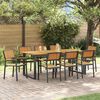 vidaXL Garden Dining Set 9 pcs Black Solid Acacia Wood
