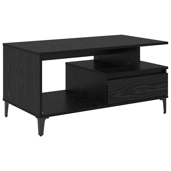 vidaXL Coffee Table Black Oak 90 x 49 x 45 cm Engineered Wood