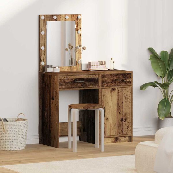 vidaXL Dressing Table 2 pcs Brown 50 x 41 x 135 cm Engineered wood