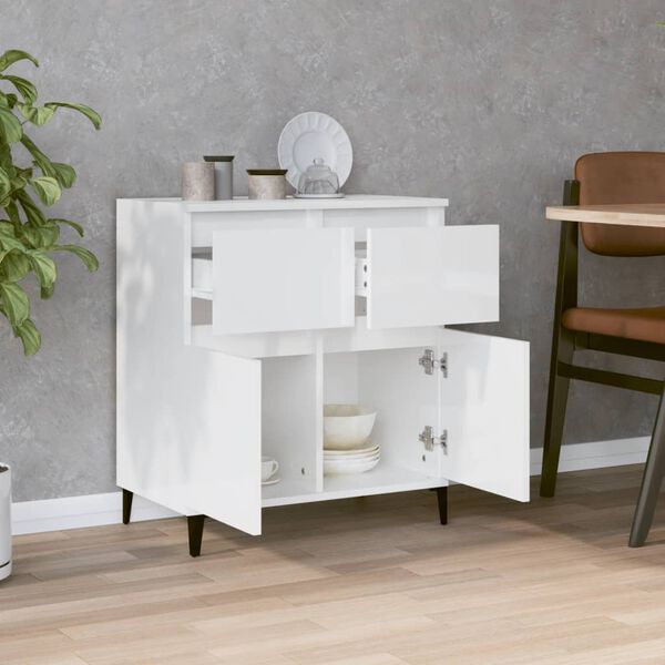 vidaXL Sideboard High Gloss White 60x35x70 cm Engineered Wood