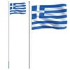 vidaXL Greece Flag and Pole 6.23 m Aluminium