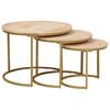 vidaXL Nesting Coffee Tables 3 pcs Brown Solid Mango Wood and Steel