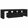 vidaXL TV Cabinet with LED Lights Black 140x36.5x40 cm