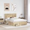vidaXL Bed Frame with Drawer with Headboard Manual Engineered Wood
