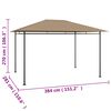 vidaXL Gazebo 384x281x270 cm Taupe 180 g/m²