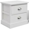 vidaXL French Bedside Cabinet White