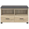 vidaXL Hall Bench with Cushion with Drawer Sonoma Oak 80 x 38 x 46 cm