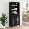 vidaXL Highboard Black Oak 69.5 x 34 x 180 cm Engineered Wood