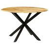 vidaXL Dining Table Solid Rough Mango Wood and Steel 120x77 cm