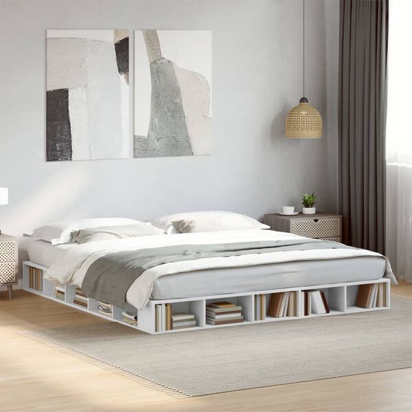 vidaXL Bed Frame without Mattress White 180x200 cm Super King