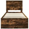 vidaXL Bed Frame with Headboard Smoked Oak 75 x 190 cm Solid Pine Wood